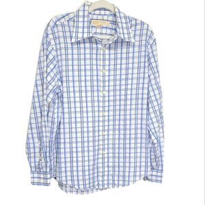 Michael‎ Kors Men's Button Down Blue/White Shirt Size Medium